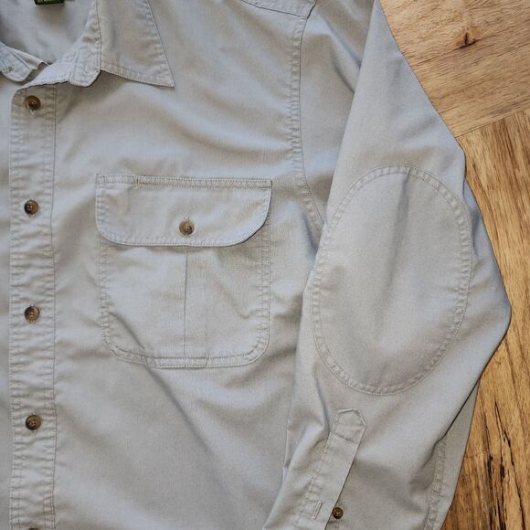 Cabela's Long Sleeve Button Up Light Grey Shirt Sz L - Picture 3 of 5